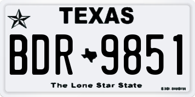 TX license plate BDR9851