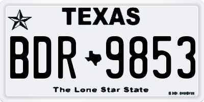 TX license plate BDR9853