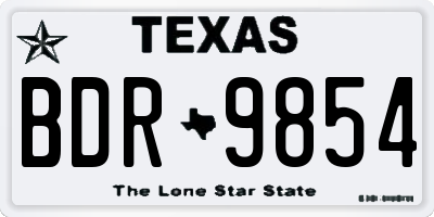 TX license plate BDR9854