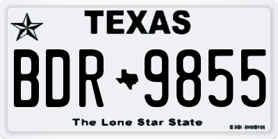 TX license plate BDR9855