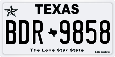 TX license plate BDR9858