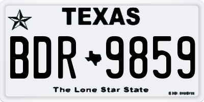 TX license plate BDR9859