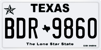 TX license plate BDR9860