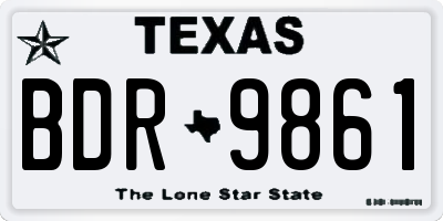 TX license plate BDR9861