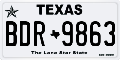 TX license plate BDR9863
