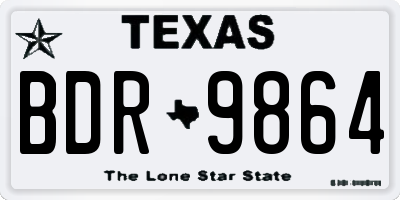 TX license plate BDR9864