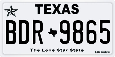 TX license plate BDR9865