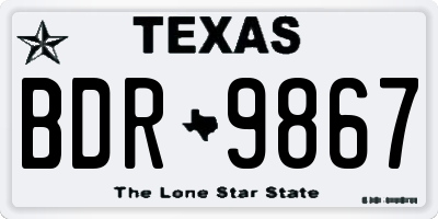 TX license plate BDR9867