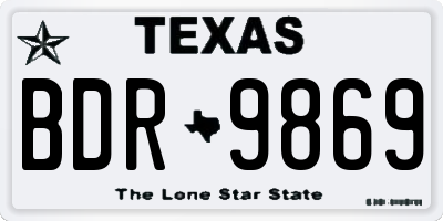 TX license plate BDR9869