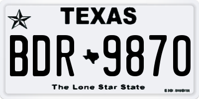 TX license plate BDR9870