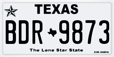 TX license plate BDR9873