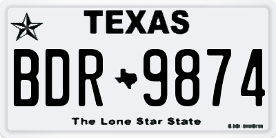 TX license plate BDR9874