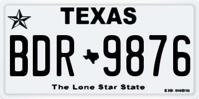 TX license plate BDR9876