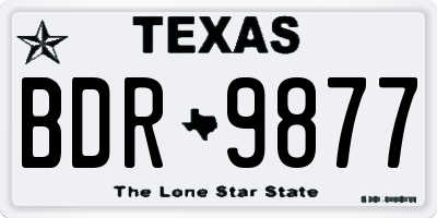 TX license plate BDR9877