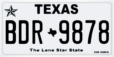 TX license plate BDR9878
