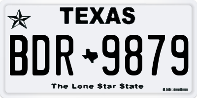 TX license plate BDR9879