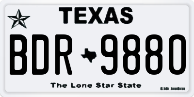 TX license plate BDR9880