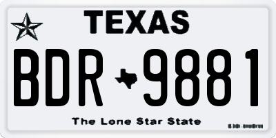 TX license plate BDR9881
