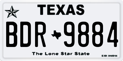 TX license plate BDR9884
