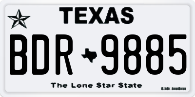 TX license plate BDR9885