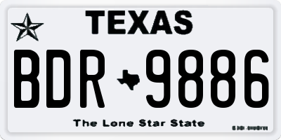 TX license plate BDR9886