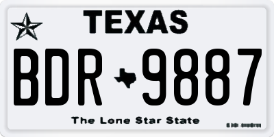 TX license plate BDR9887