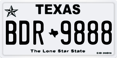 TX license plate BDR9888