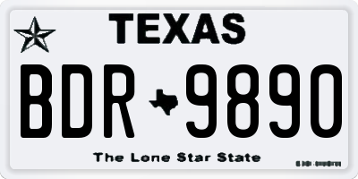 TX license plate BDR9890