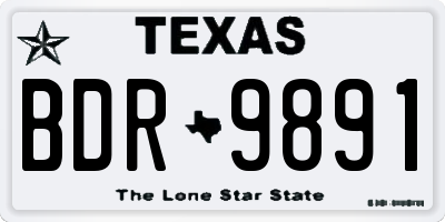 TX license plate BDR9891