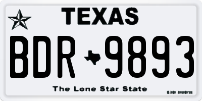 TX license plate BDR9893