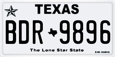 TX license plate BDR9896