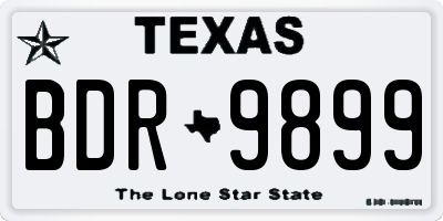 TX license plate BDR9899