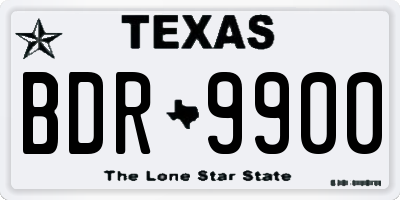 TX license plate BDR9900