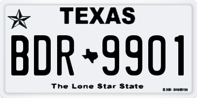TX license plate BDR9901