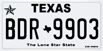TX license plate BDR9903