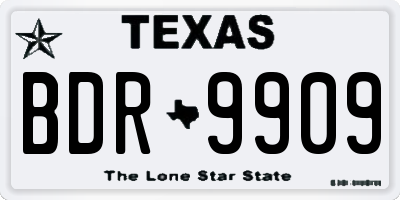 TX license plate BDR9909