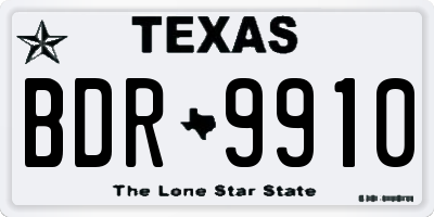 TX license plate BDR9910