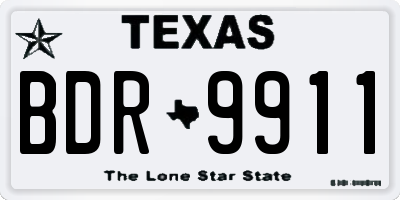 TX license plate BDR9911