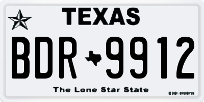 TX license plate BDR9912