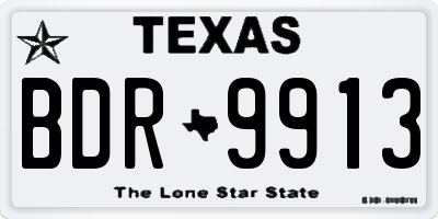 TX license plate BDR9913