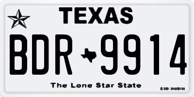 TX license plate BDR9914