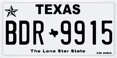 TX license plate BDR9915