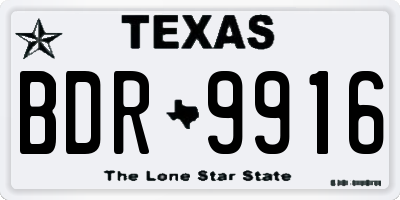 TX license plate BDR9916
