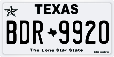 TX license plate BDR9920
