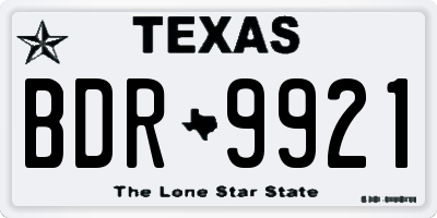 TX license plate BDR9921