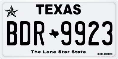 TX license plate BDR9923