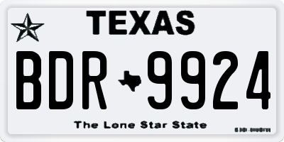 TX license plate BDR9924