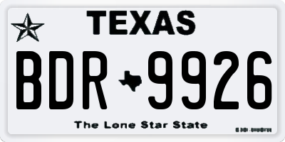 TX license plate BDR9926