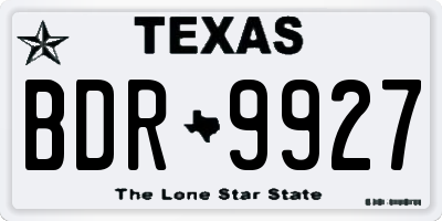 TX license plate BDR9927
