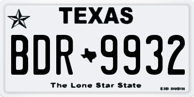 TX license plate BDR9932